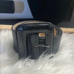 Leatherock Black Leather Belt with Silver Accent Women’s Size 34